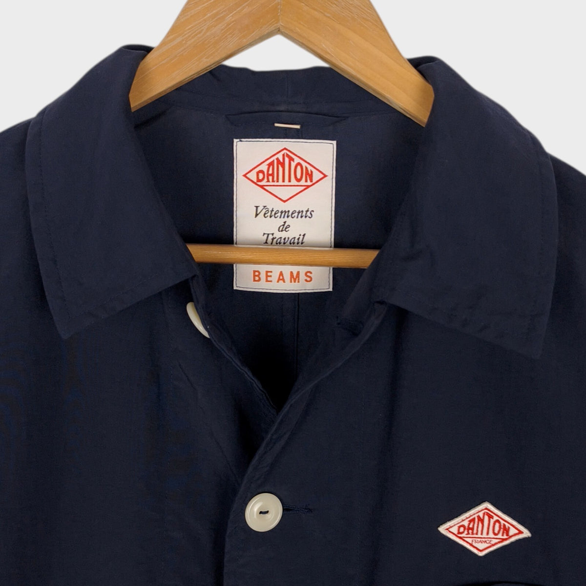 DANTON x BEAMS Men's Made in Japan Navy Blue Nylon Coat Jacket