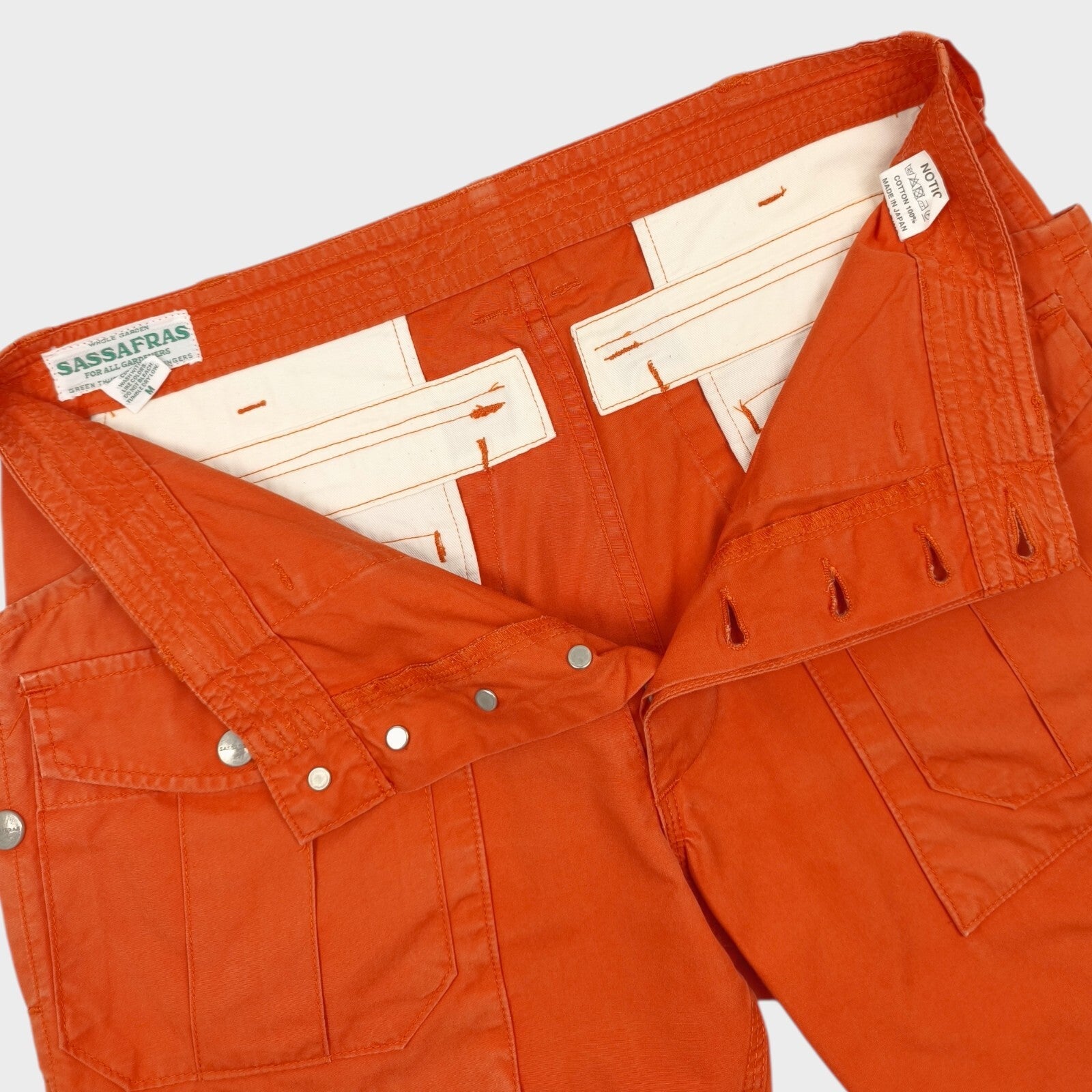 SASSAFRAS Men's Made in Japan Orange Botanical Scout Cargo Shorts