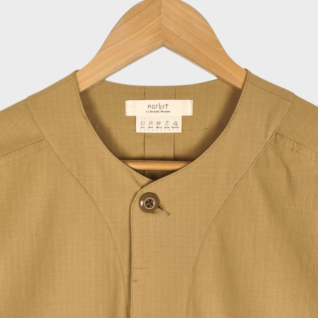 NORBIT BY HIROSHI NOZAWA Men's Beige Side Slit Fatigue Utility Jacket