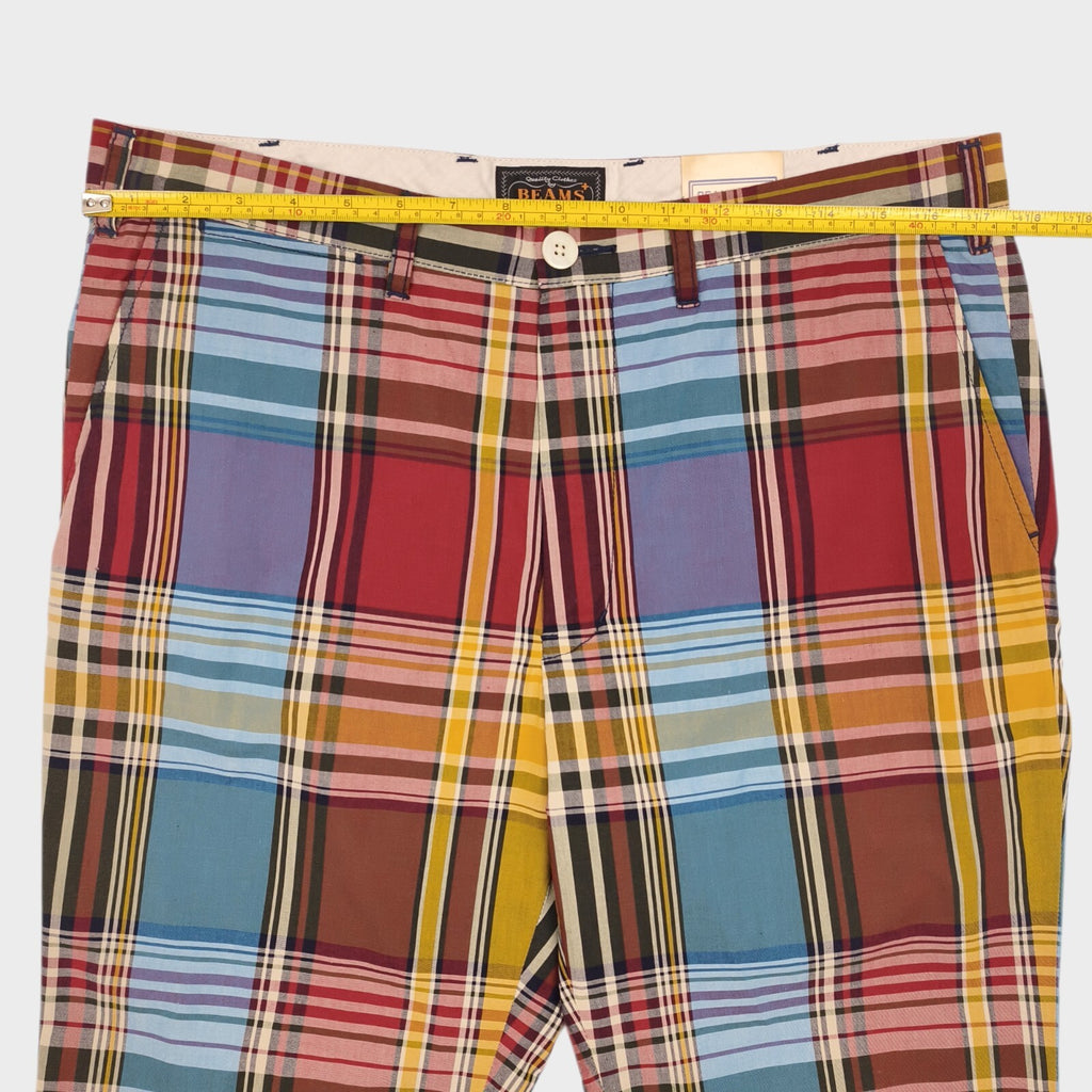BEAMS PLUS Men's Multicoloured Checked Shorts