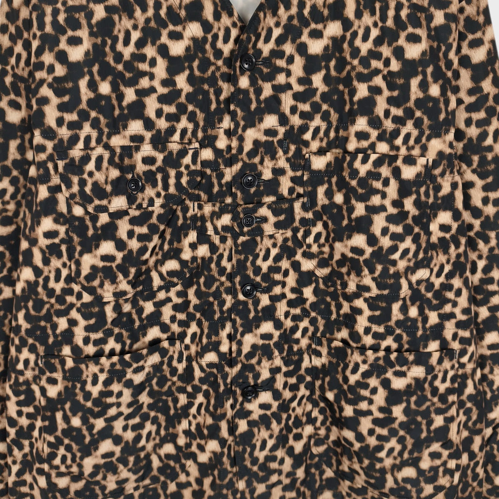 ENGINEERED GARMENTS Men's Made in USA Leopard Print Cardigan Jacket