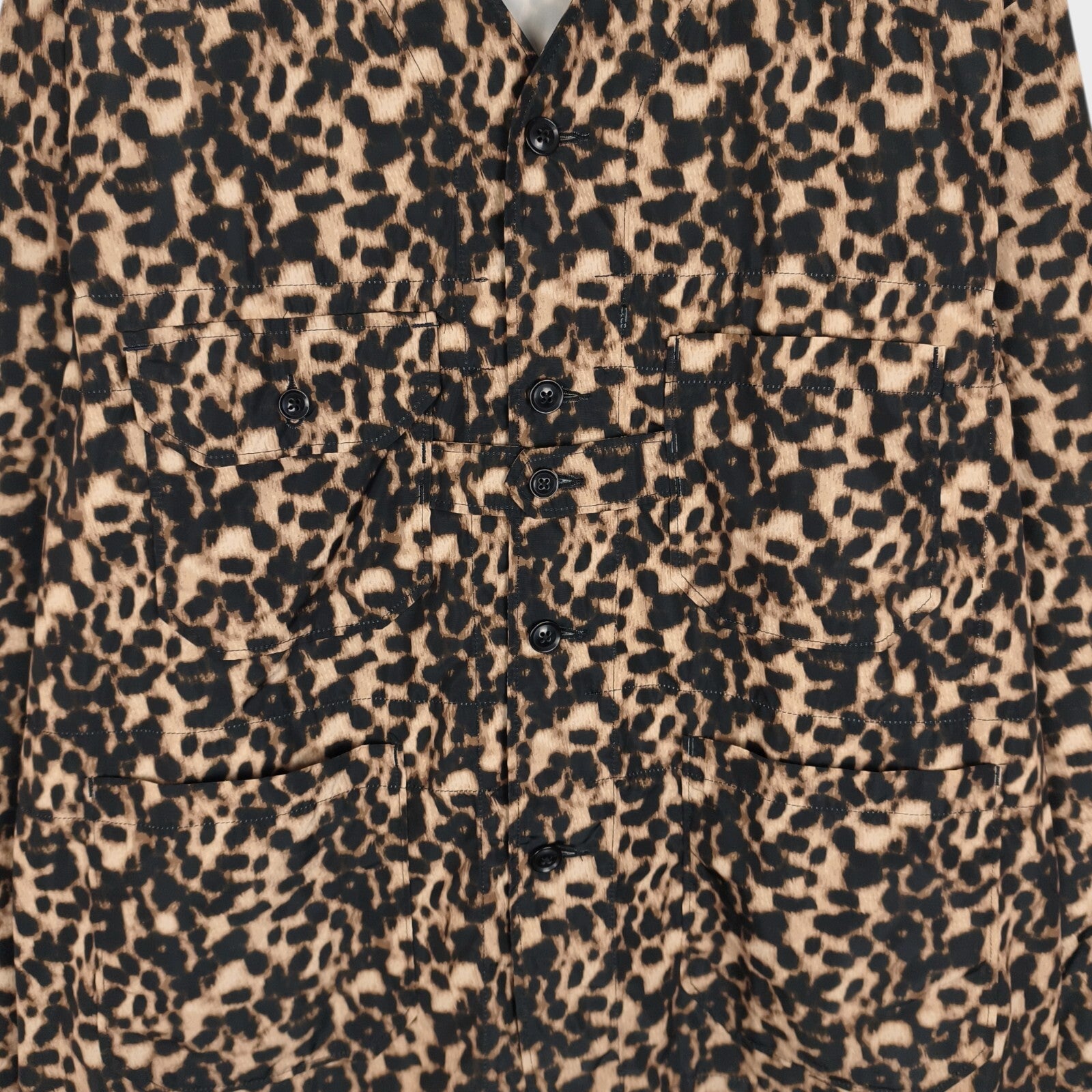 ENGINEERED GARMENTS Men's Made in USA Leopard Print Cardigan Jacket