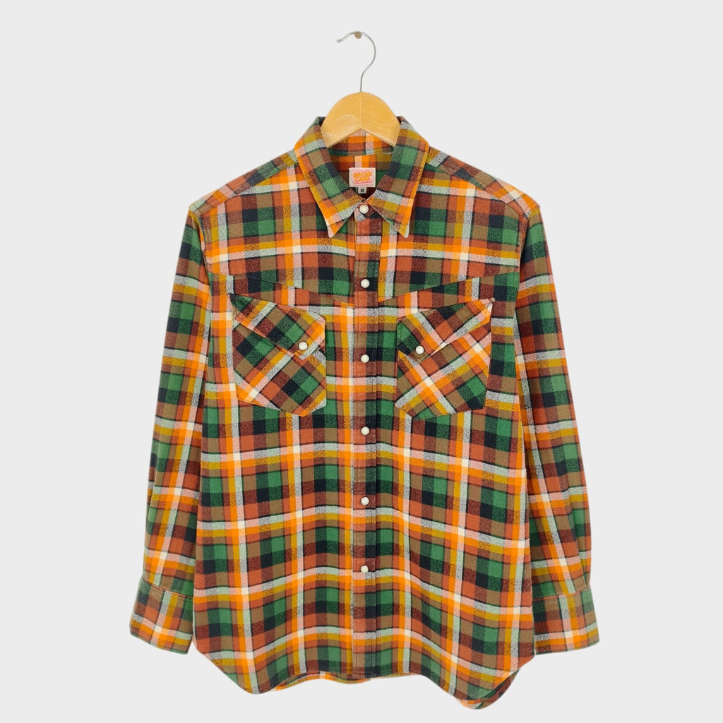 SUGAR CANE Men's Made in Japan Checked Western Flannel Shirt