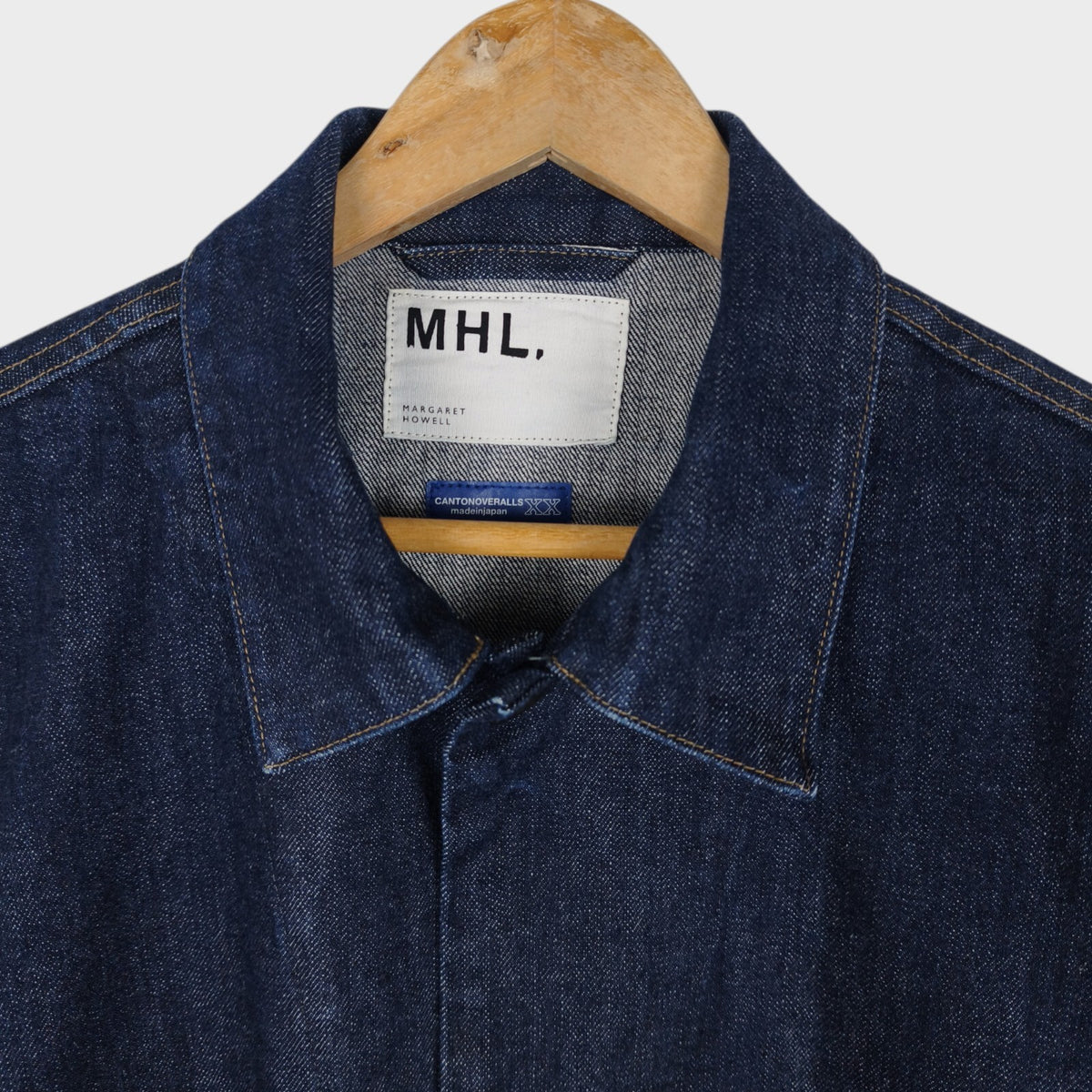 MHL MARGARET HOWELL Men's Canton Overalls Made in Japan Blue Denim Jacket