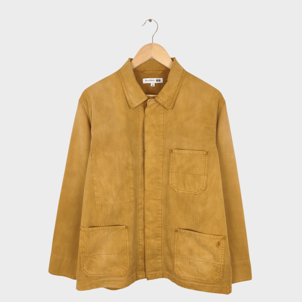 JW ANDERSON x UNIQLO Men's Washed Brown Embroidered Logo Chore Jacket