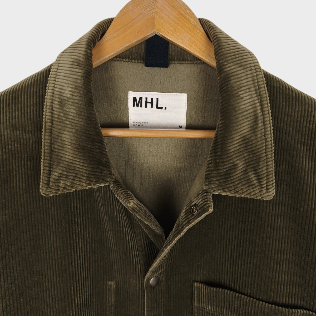 MHL MARGARET HOWELL Men's Olive Green Heavyweight Corduroy Chore Jacket