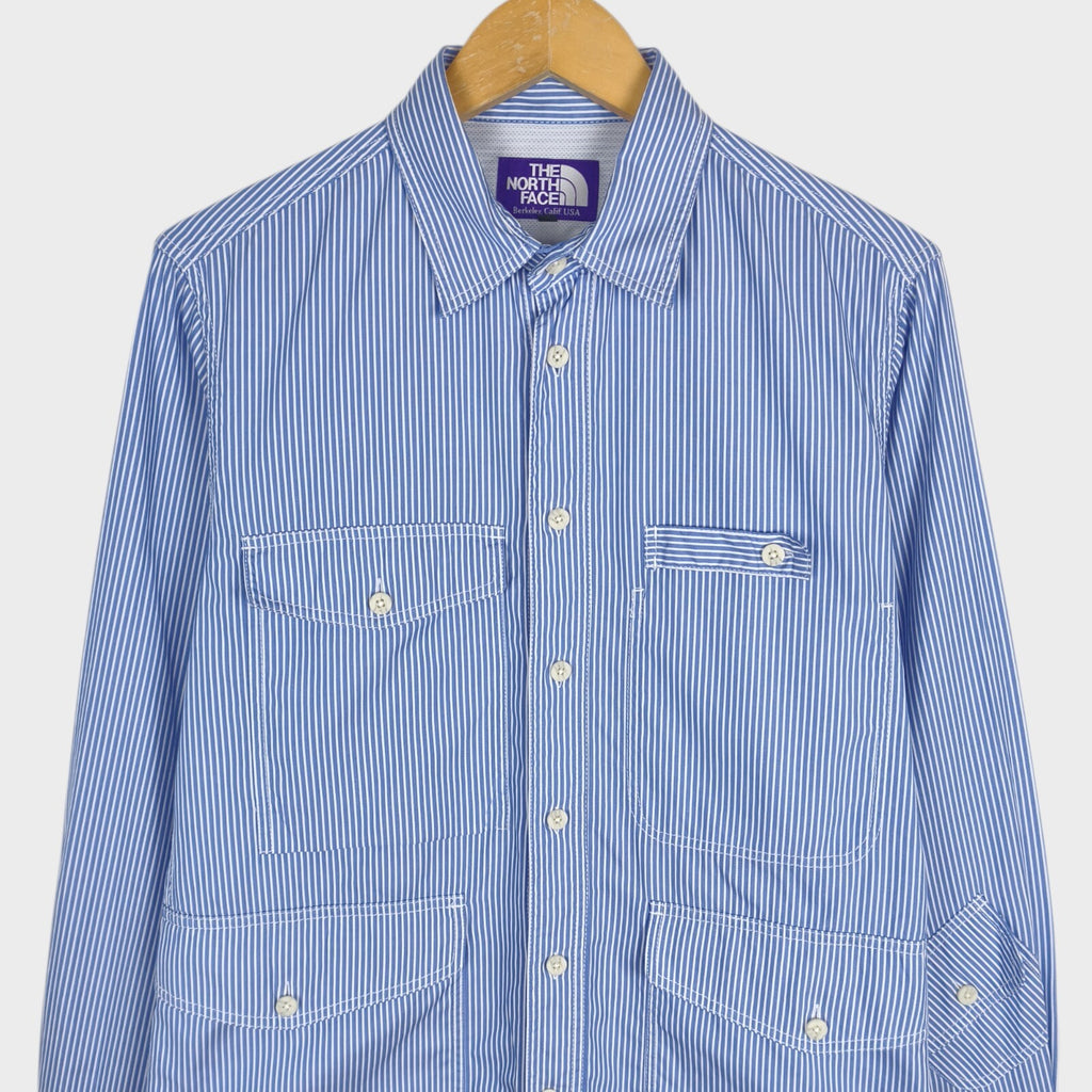 THE NORTH FACE PURPLE LABEL Men's Blue Striped Utility Shirt