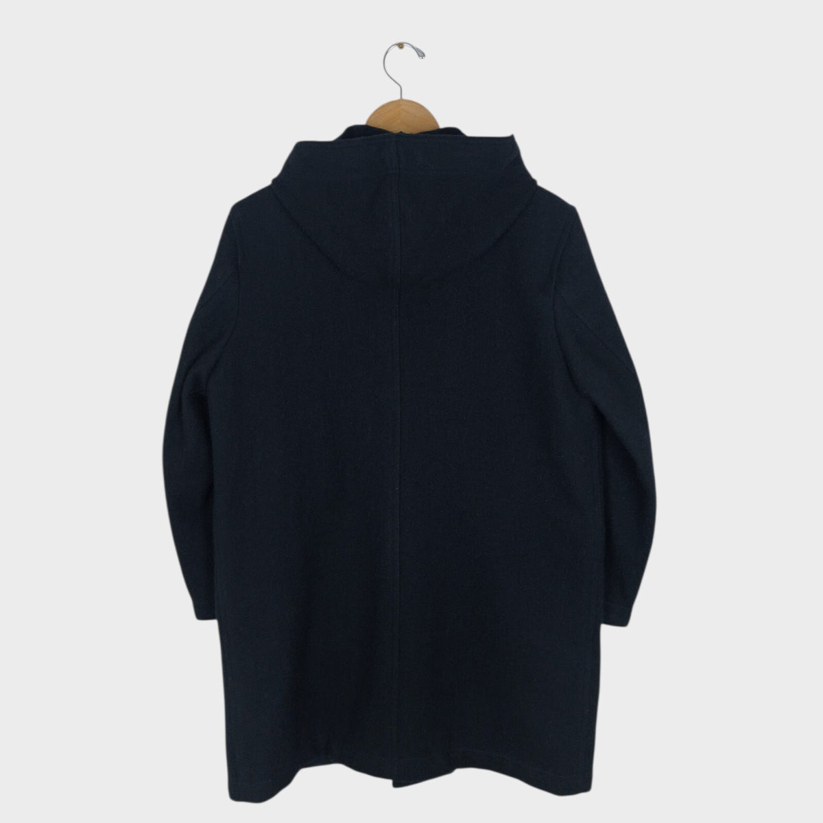 MHL MARGARET HOWELL Men's Dark Navy Blue 100% Wool Hooded Coat