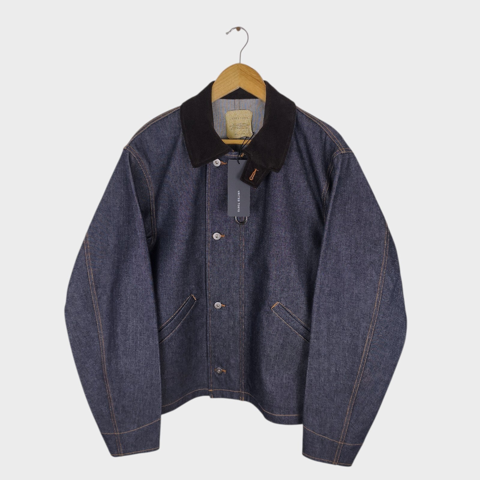UNITED TOKYO Men's Made in Japan RAF MK3 Rigid Denim Flight Blouson Jacket