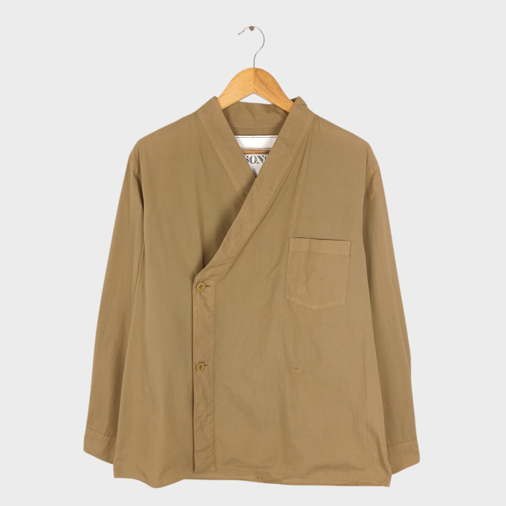 UNITED ARROWS & SONS Men's Made in Japan Beige Double Breasted Overshirt
