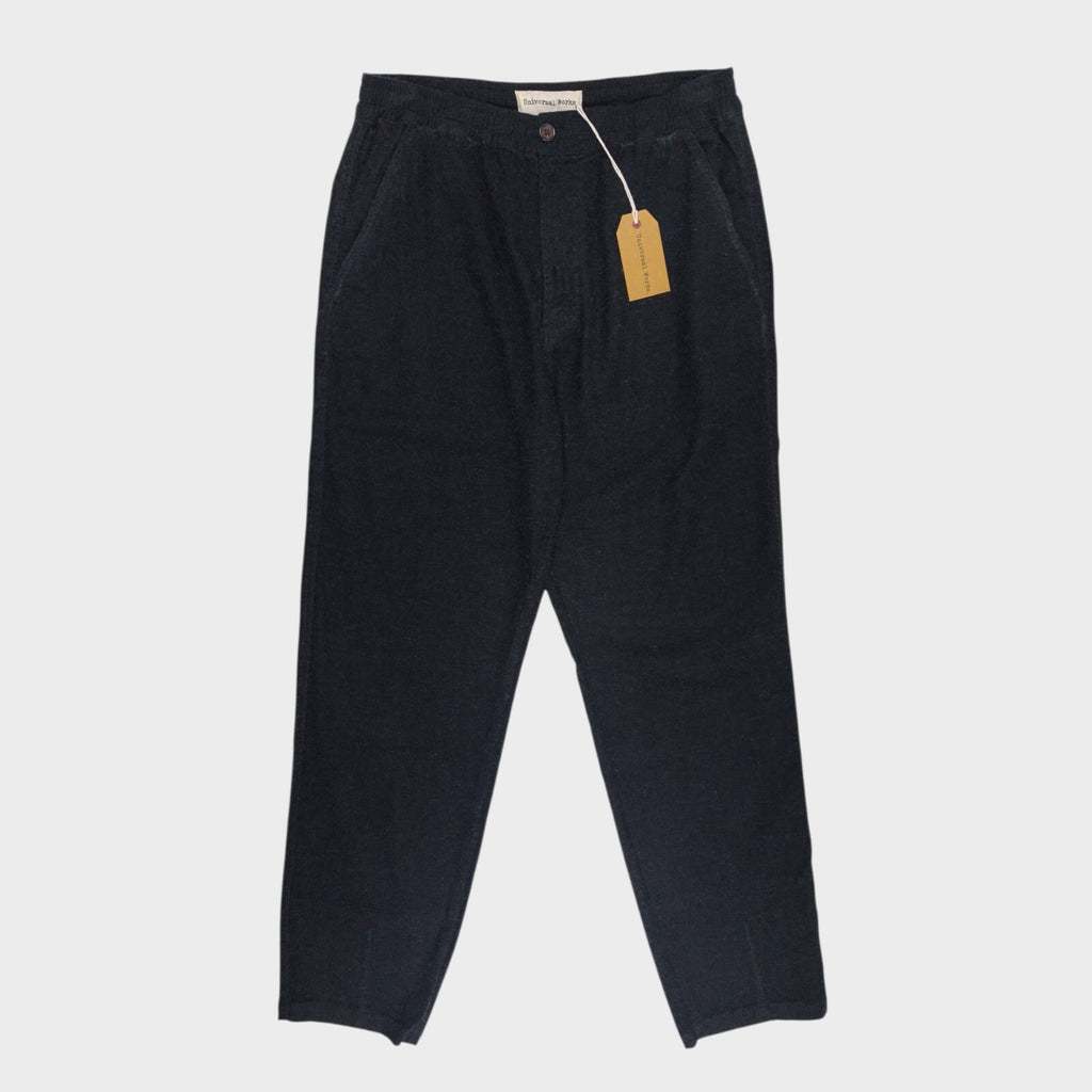 UNIVERSAL WORKS Men's Charcoal Soft Flannel Elasticated Loose Fit Trousers
