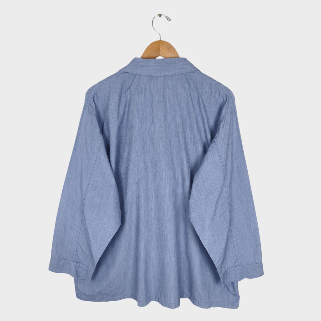 ORSLOW Men's Made in Japan Blue Pajama Overshirt Jacket