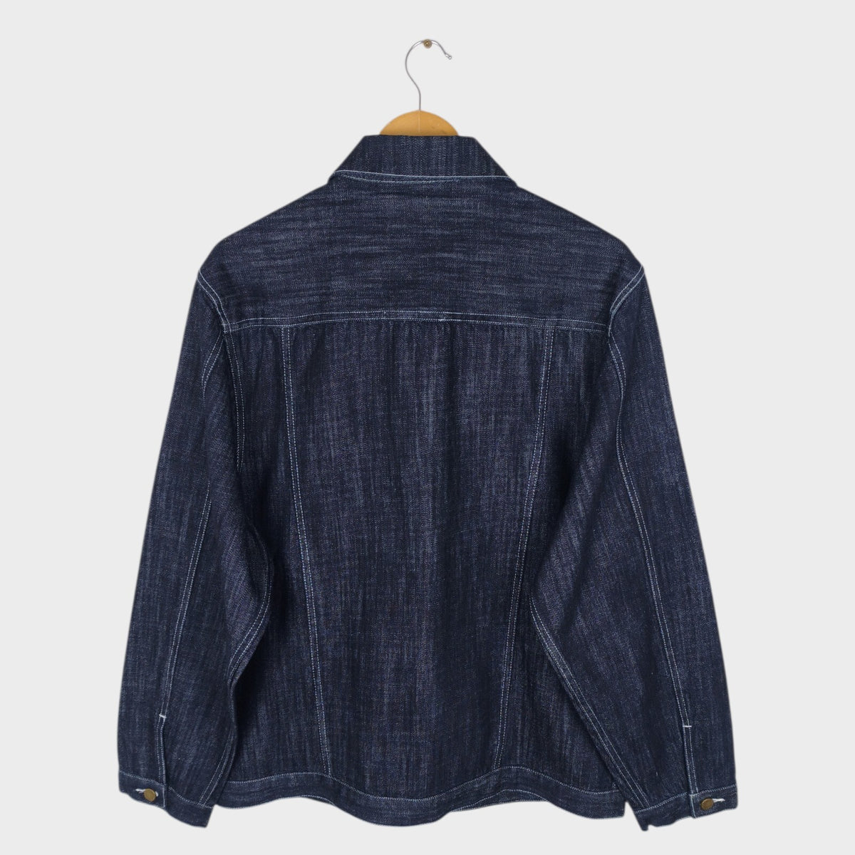 OKONKWO MFG Men's Dark Blue Embroidered Western Denim Jacket