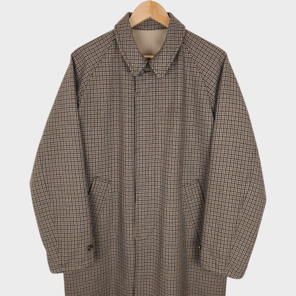 BEAMS PLUS Men's Dogtooth Heavyweight Reversible Balmacaan Coat
