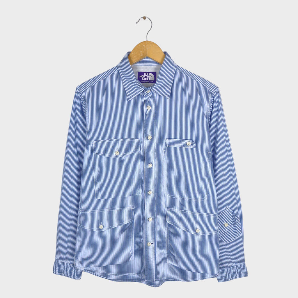 THE NORTH FACE PURPLE LABEL Men's Blue Striped Utility Shirt