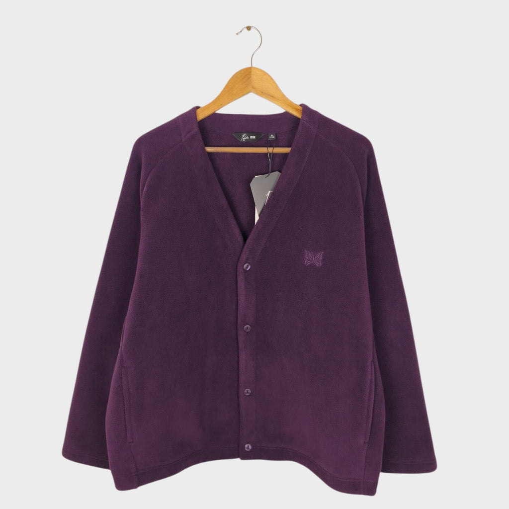 NEEDLES x UNIQLO Men's Purple Embroidered Logo Cardigan