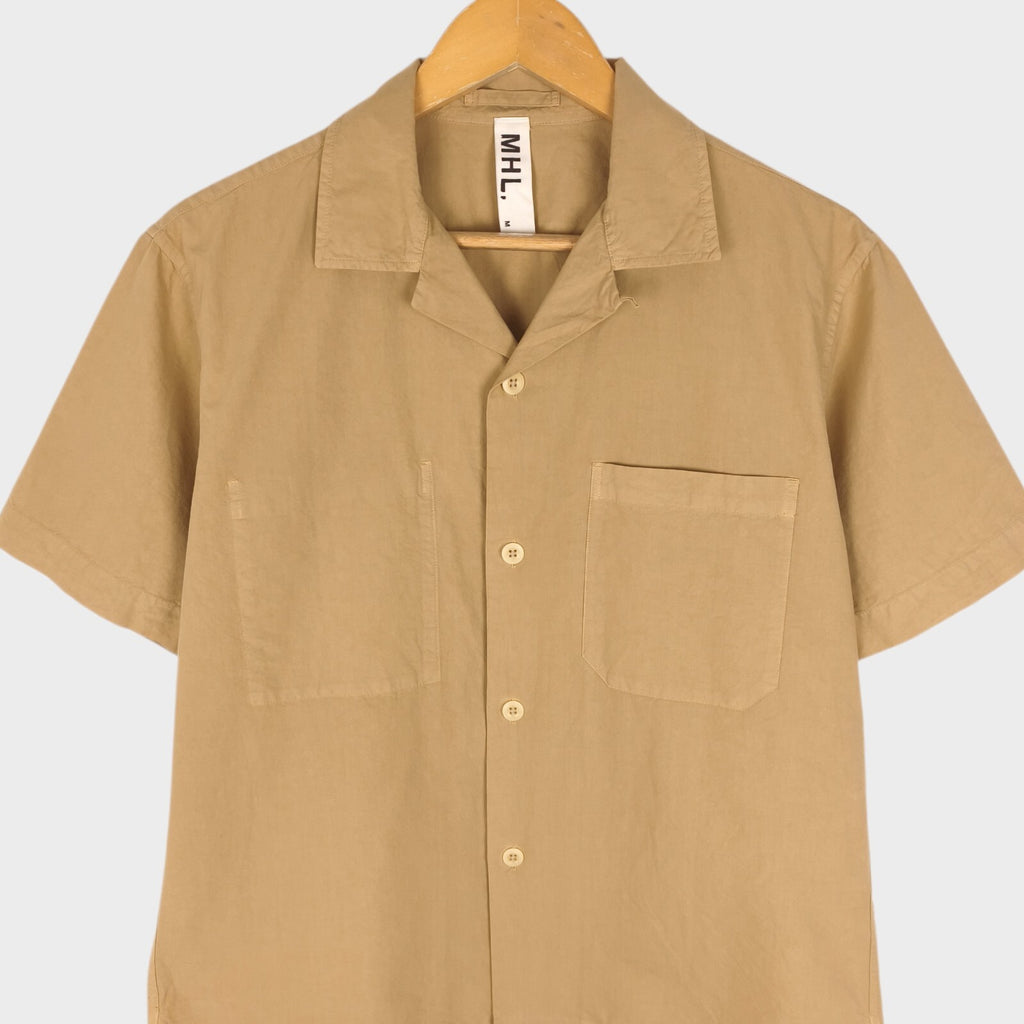 MHL MARGARET HOWELL Men's Beige Cotton Short Sleeved Shirt