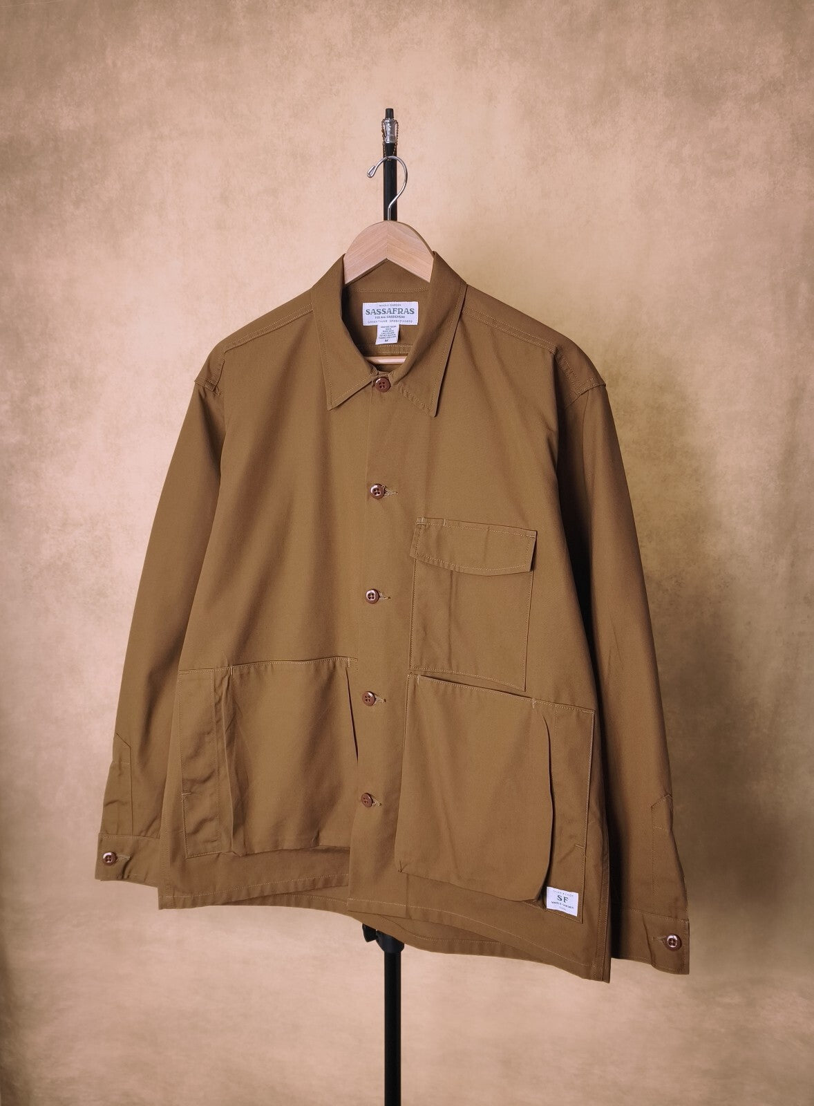 SASSAFRAS Men's Made in Japan Brown Digs Crew Chore Jacket