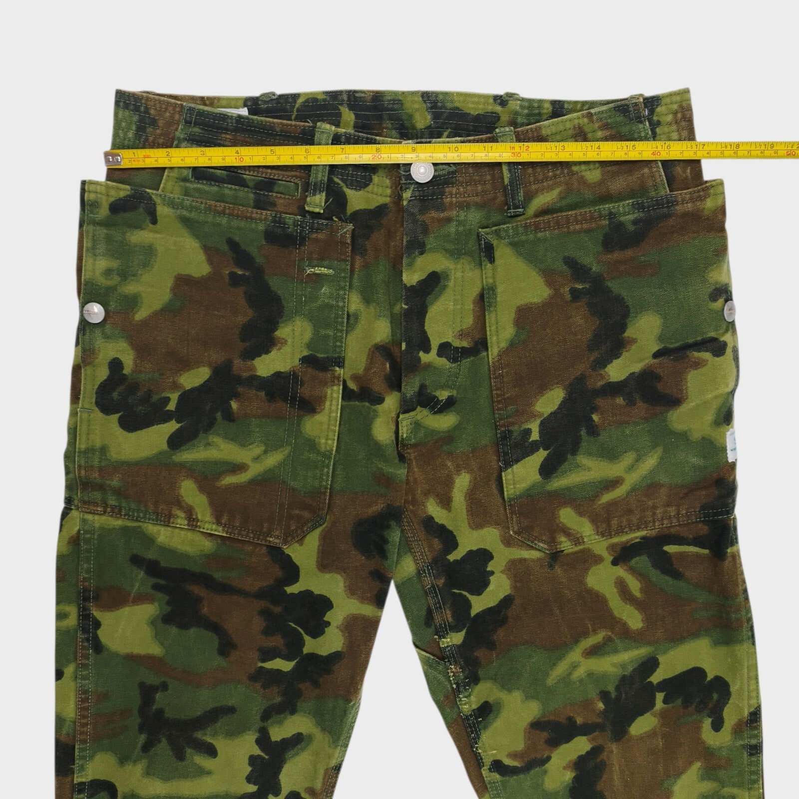 SASSAFRAS Men's Made in Japan Heavyweight Camo Fall Leaf Cargo Trousers