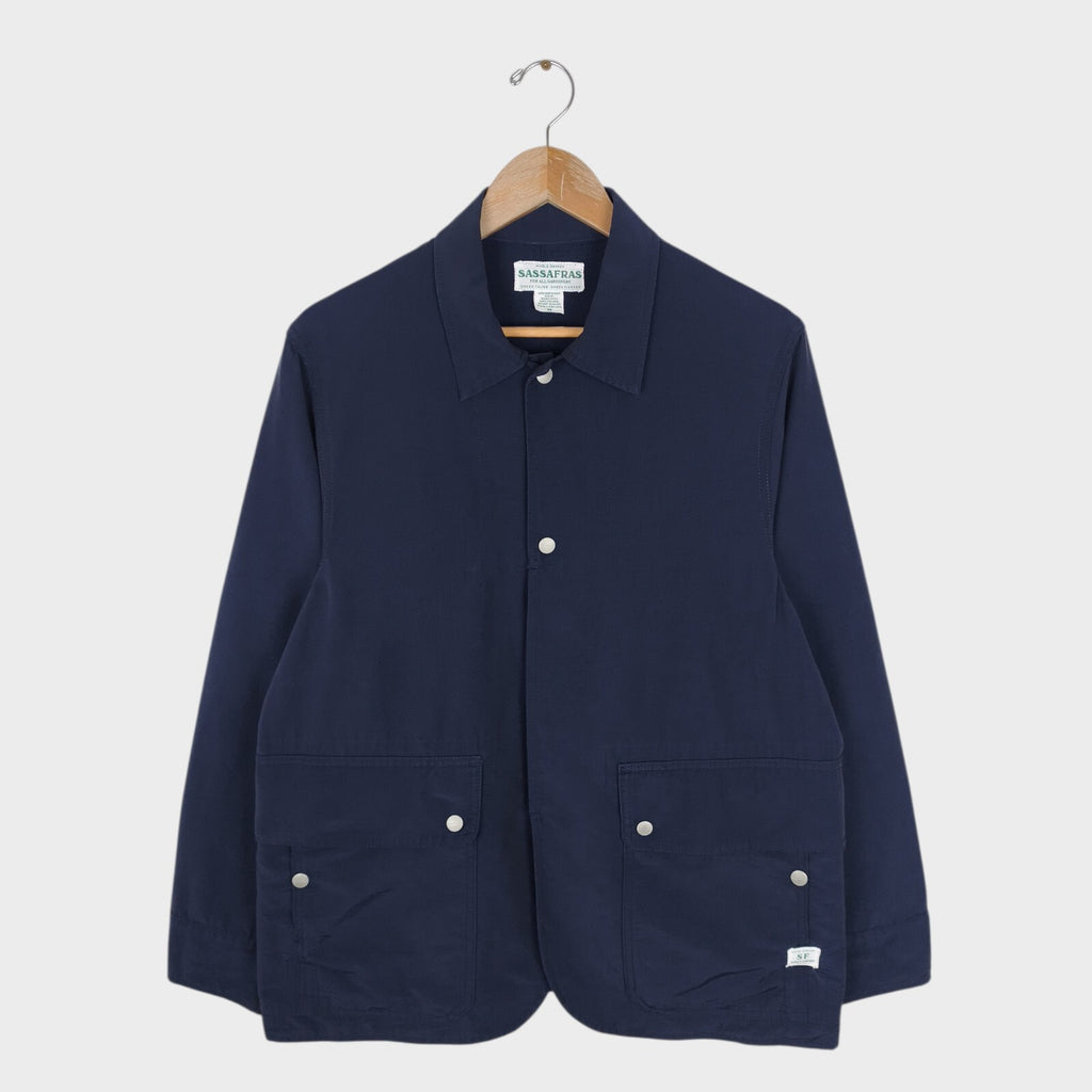 SASSAFRAS Men's Made in Japan Navy 60/40 Cotton Blend Fall Leaf Jacket