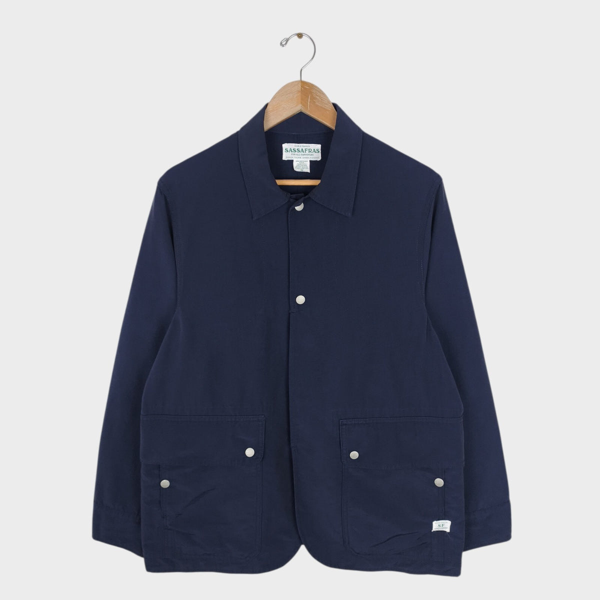 SASSAFRAS Men's Made in Japan Navy 60/40 Cotton Blend Fall Leaf Jacket
