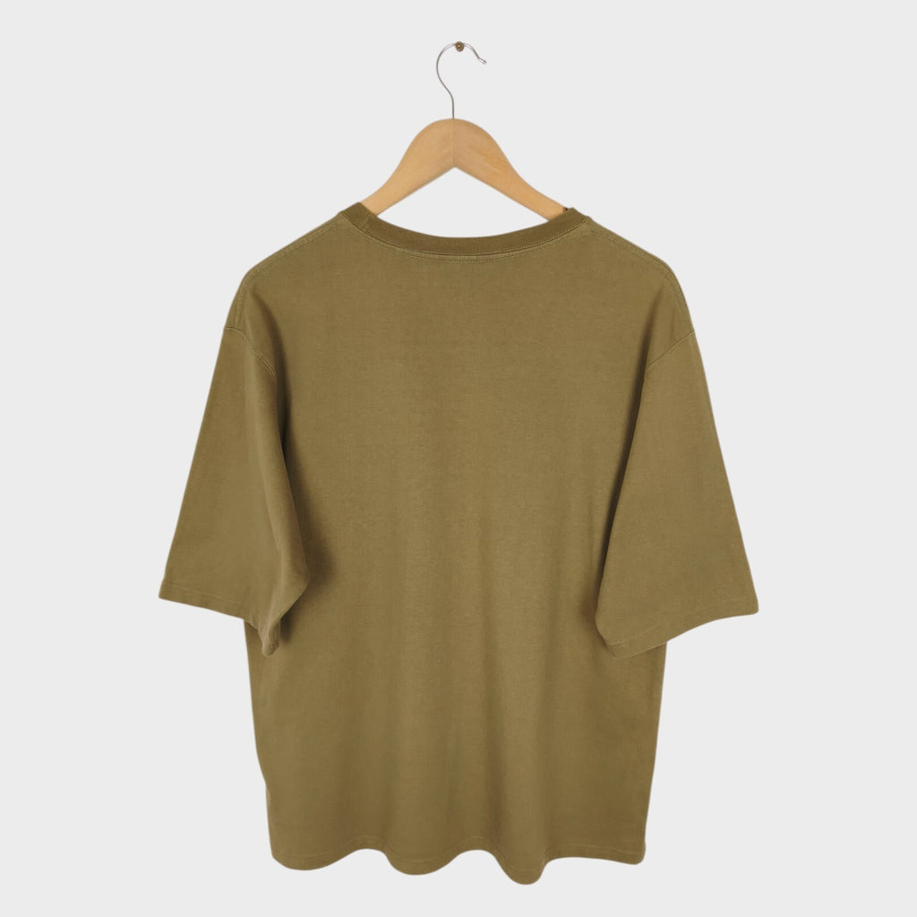 SOUNDMAN Men's Made in Japan Khaki Cotton Nylon Two-Tone Pocket T-Shirt