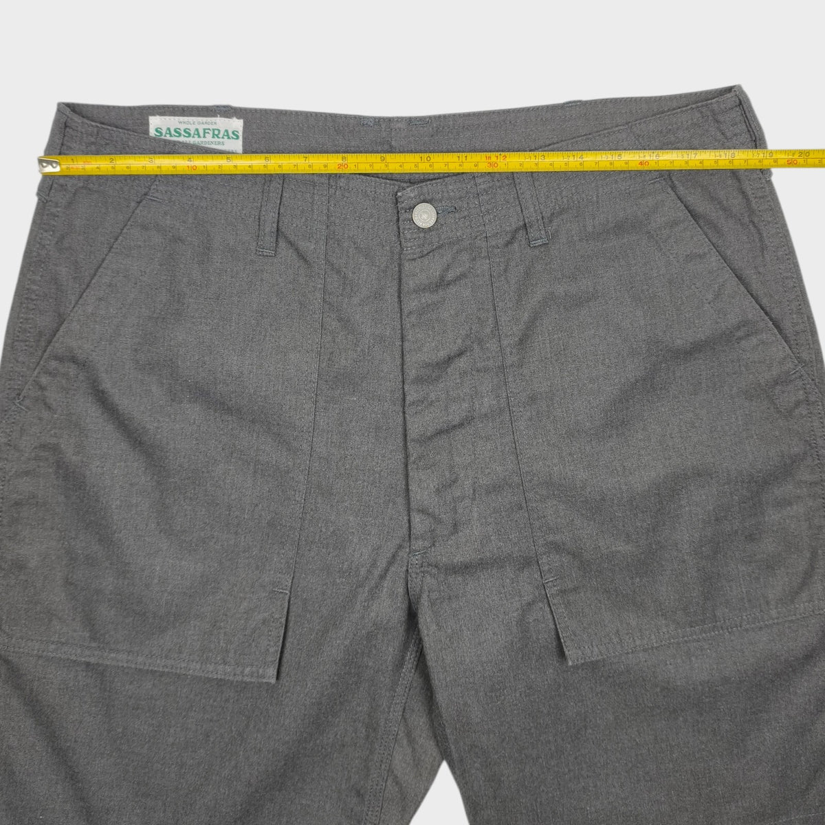 SASSAFRAS Men's Made in Japan Grey Feel Sun Cargo Shorts