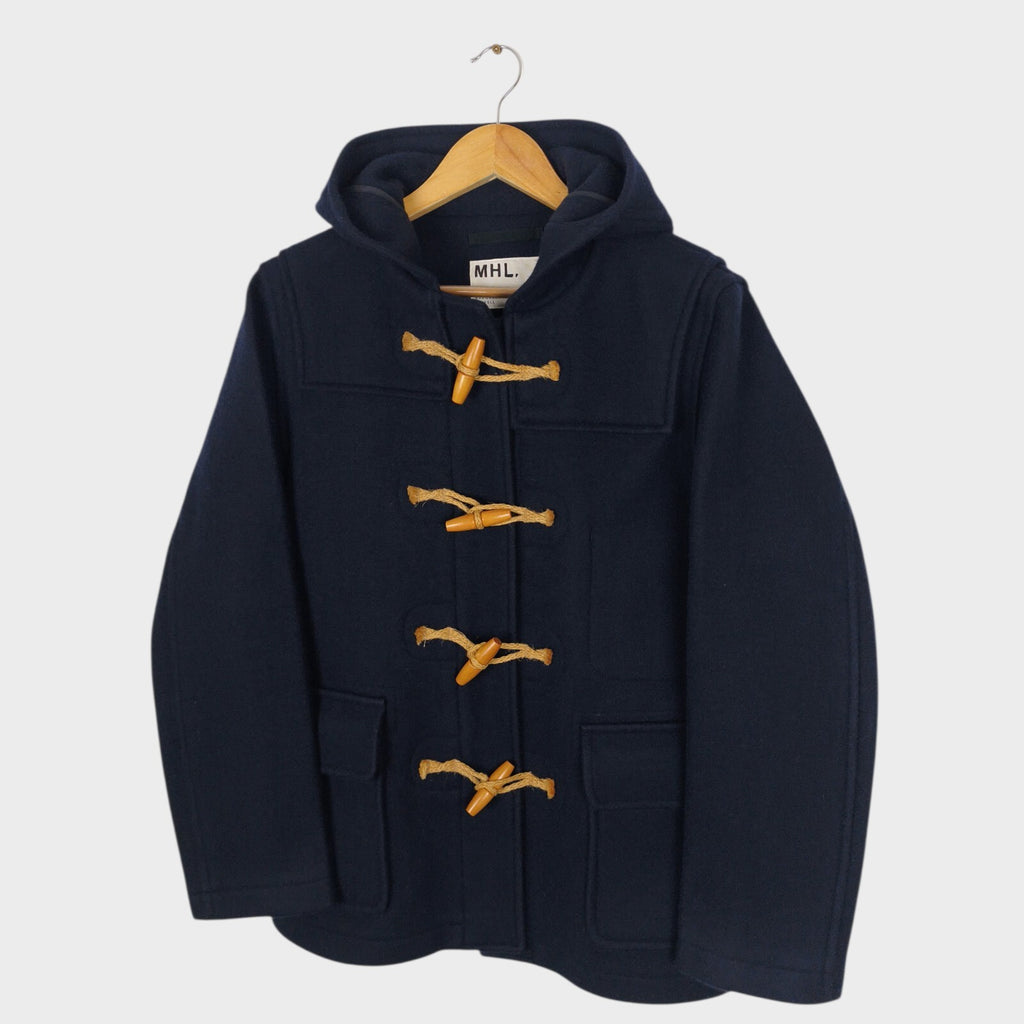 MHL MARGARET HOWELL Men's Navy Heavyweight Wool Blend Duffle Coat