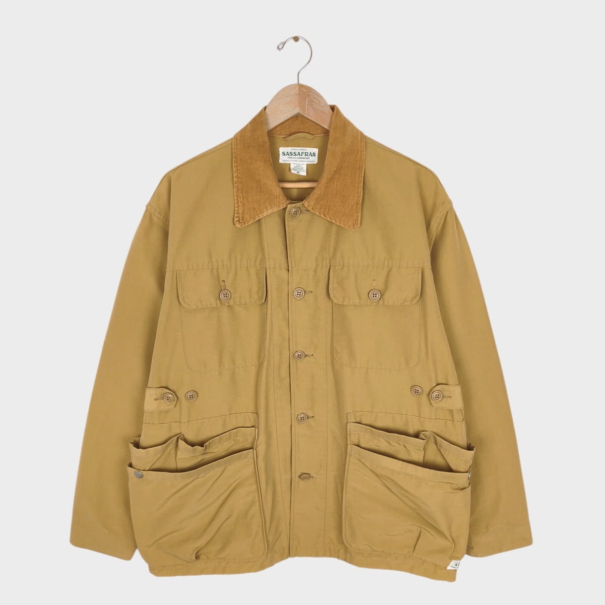 SASSAFRAS Men's Made in Japan Ochre 60/40 Cotton Blend Garden Hole Jacket