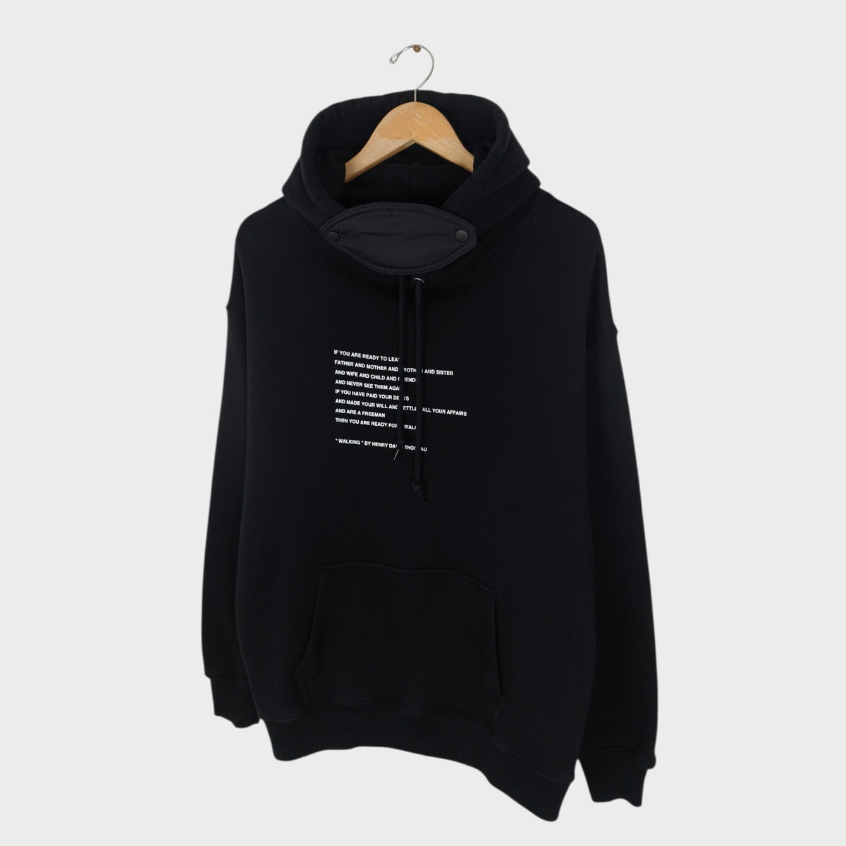 MOUNTAIN RESEARCH Men's Black 100% Cotton Printed Souvenir Hoodie