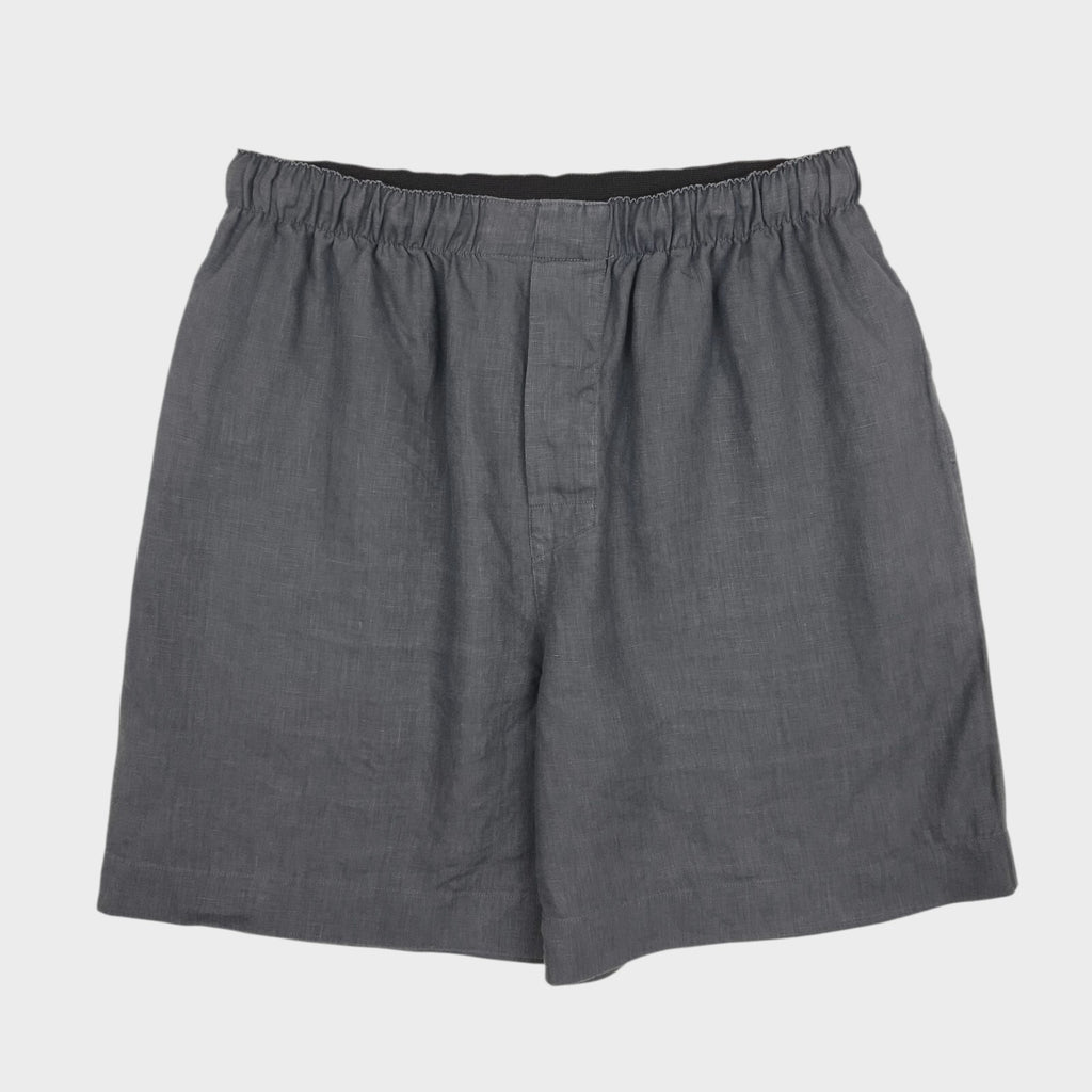 MARGARET HOWELL Men's Grey 100% Linen Elasticated Waist Shorts