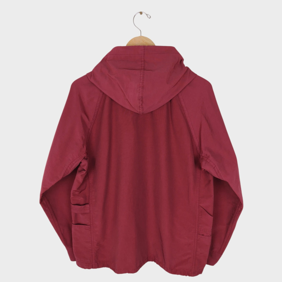 SASSAFRAS Men's Made in Japan Burgundy Cotton Nylon Bud Breaker Jacket