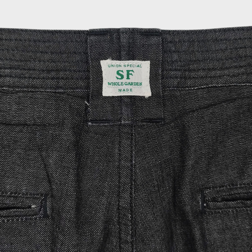 SASSAFRAS Men's Made in Japan Grey Wheel Barrow Denim Shorts