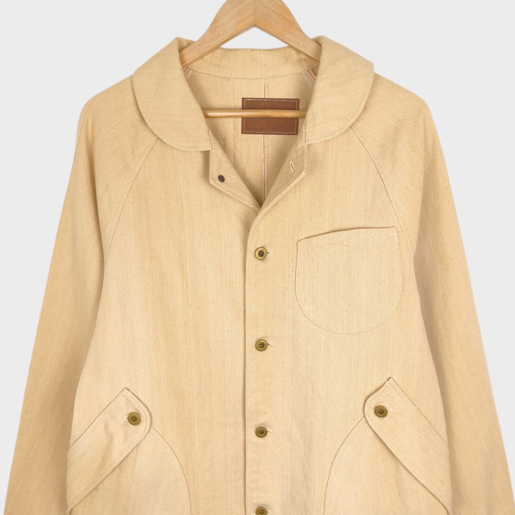 CHAIRMADE Men's Made in Japan Cream/Beige Heavyweight Cotton Chore Jacket