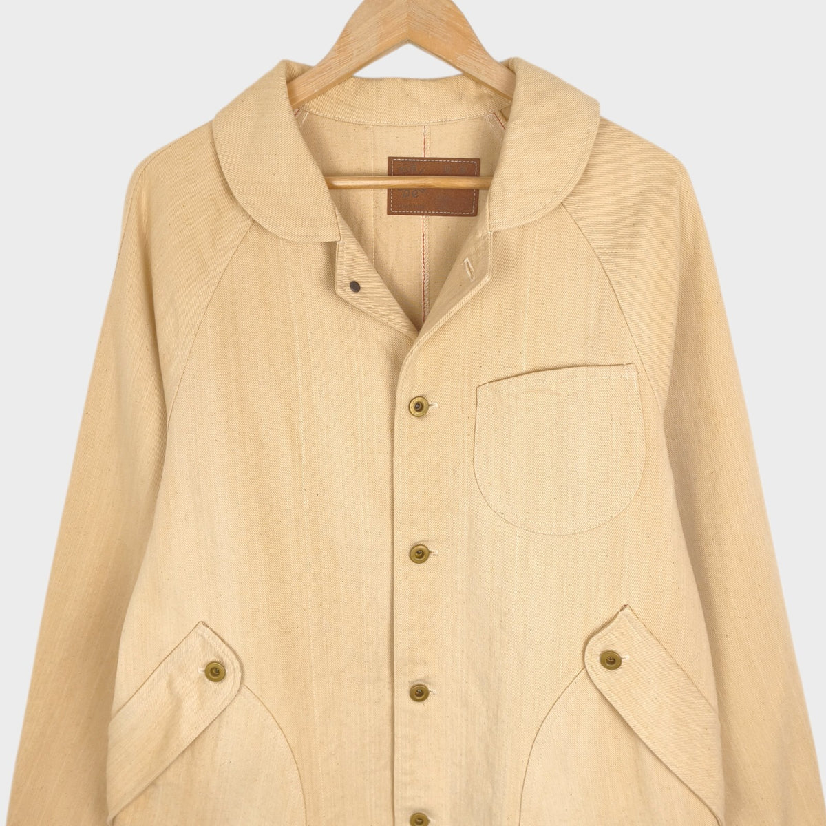 CHAIRMADE Men's Made in Japan Cream/Beige Heavyweight Cotton Chore Jacket