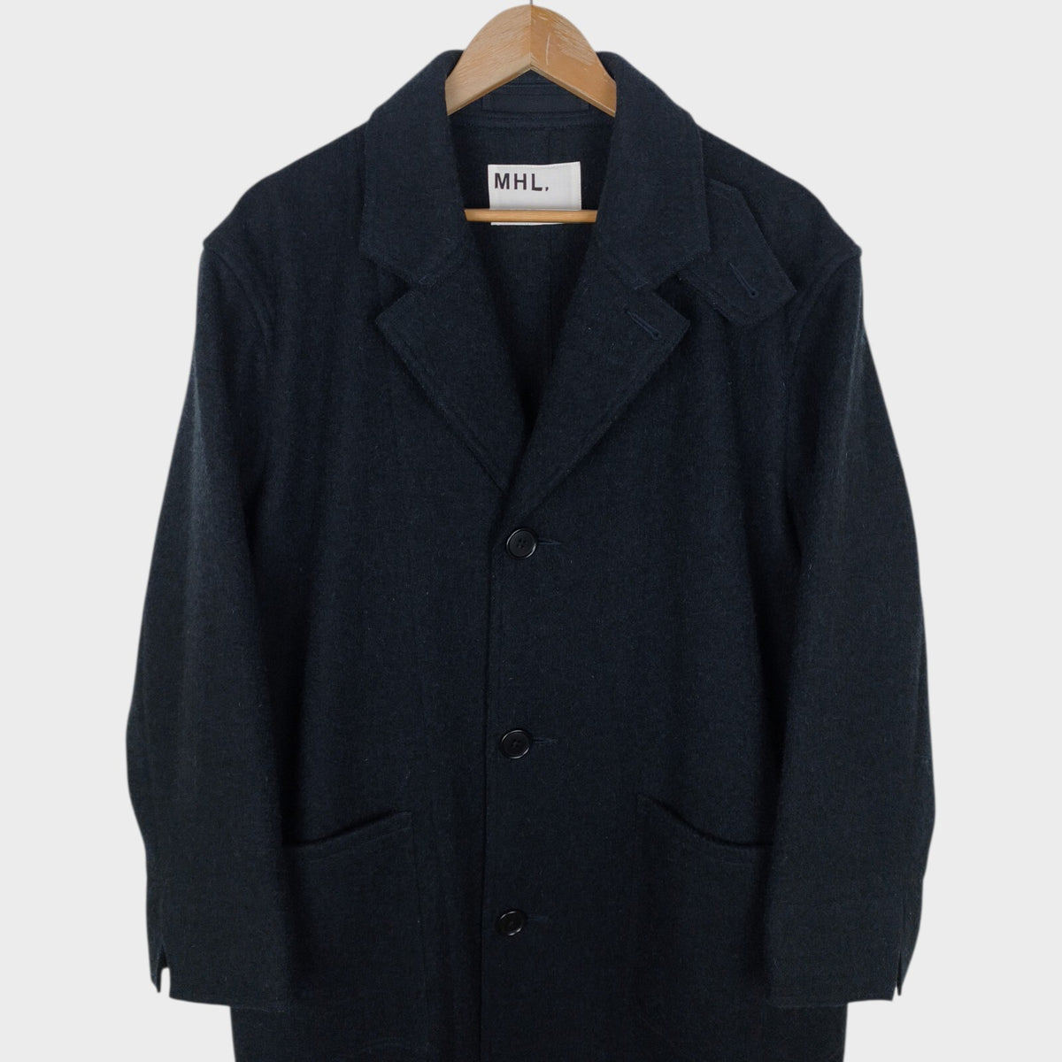 MHL MARGARET HOWELLL Men's Dark Navy Heavyweight 100% Wool Coat