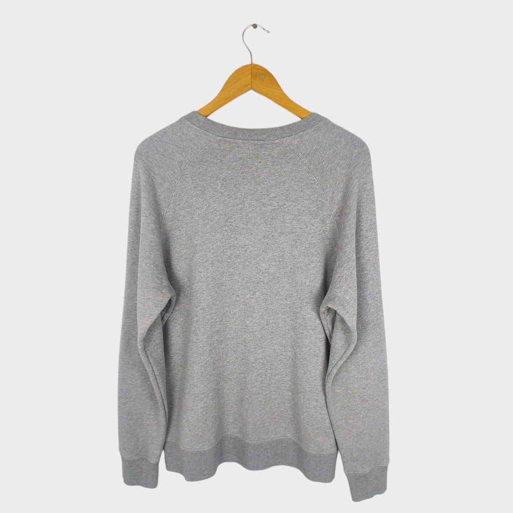 MAISON KITSUNE Men's Grey Fox Print Crewneck Cotton Sweatshirt