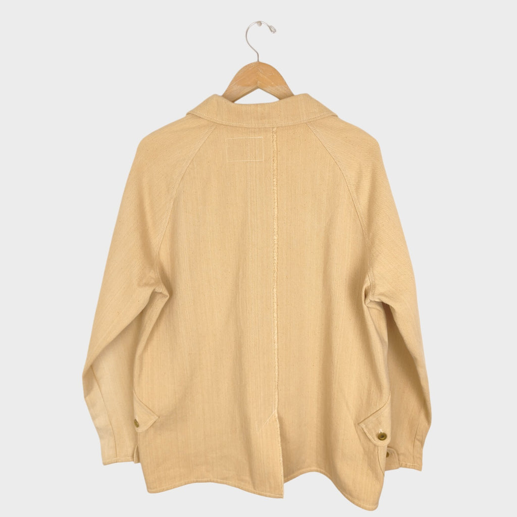 CHAIRMADE Men's Made in Japan Cream/Beige Heavyweight Cotton Chore Jacket