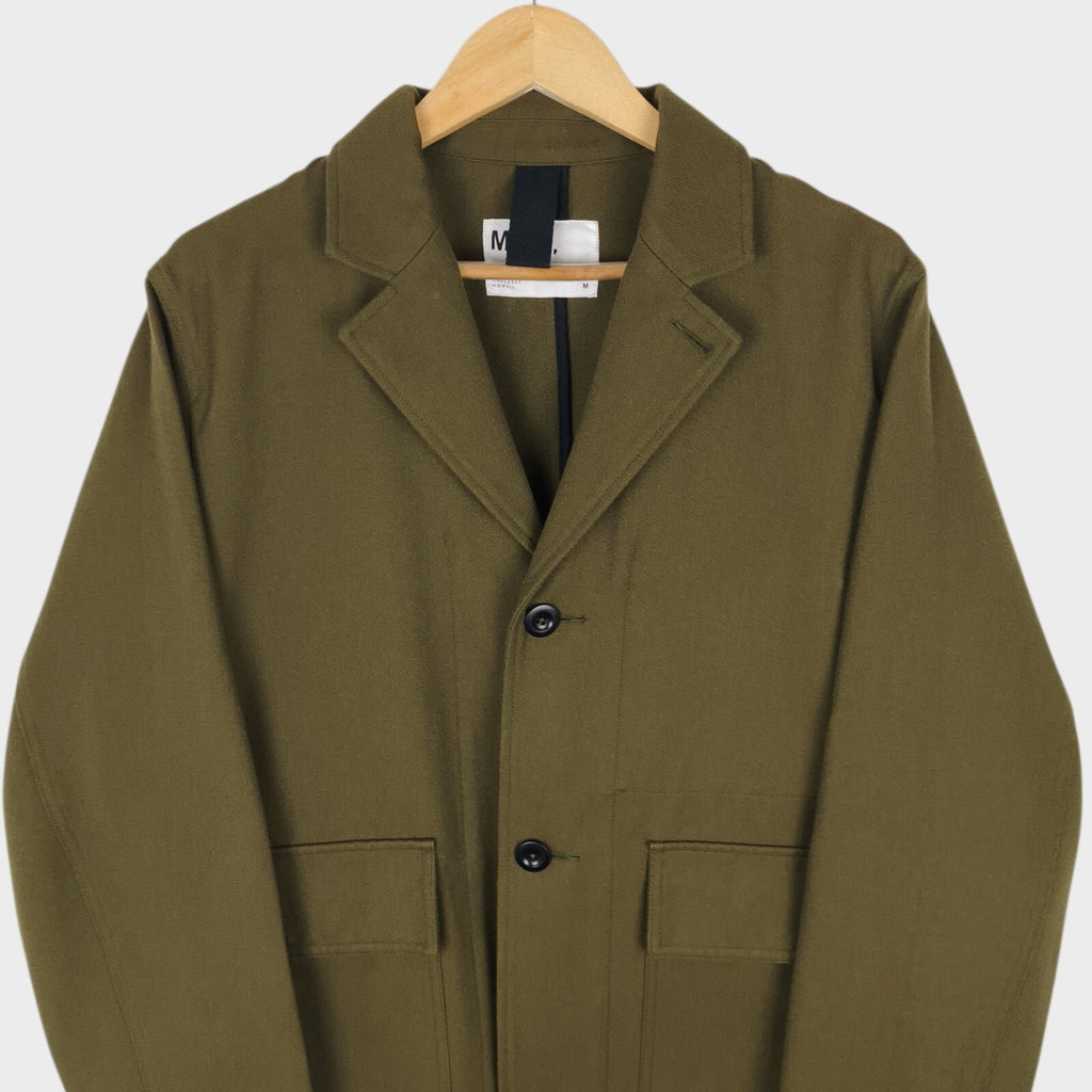 MHL MARGARET HOWELL Men's Olive Green Cotton/Wool Chore Blazer Jacket