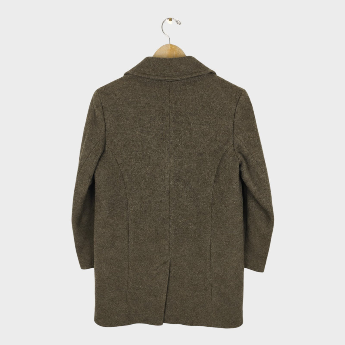 MARGARET HOWELL Women's Olive Green 100% Wool Double-Breasted Coat