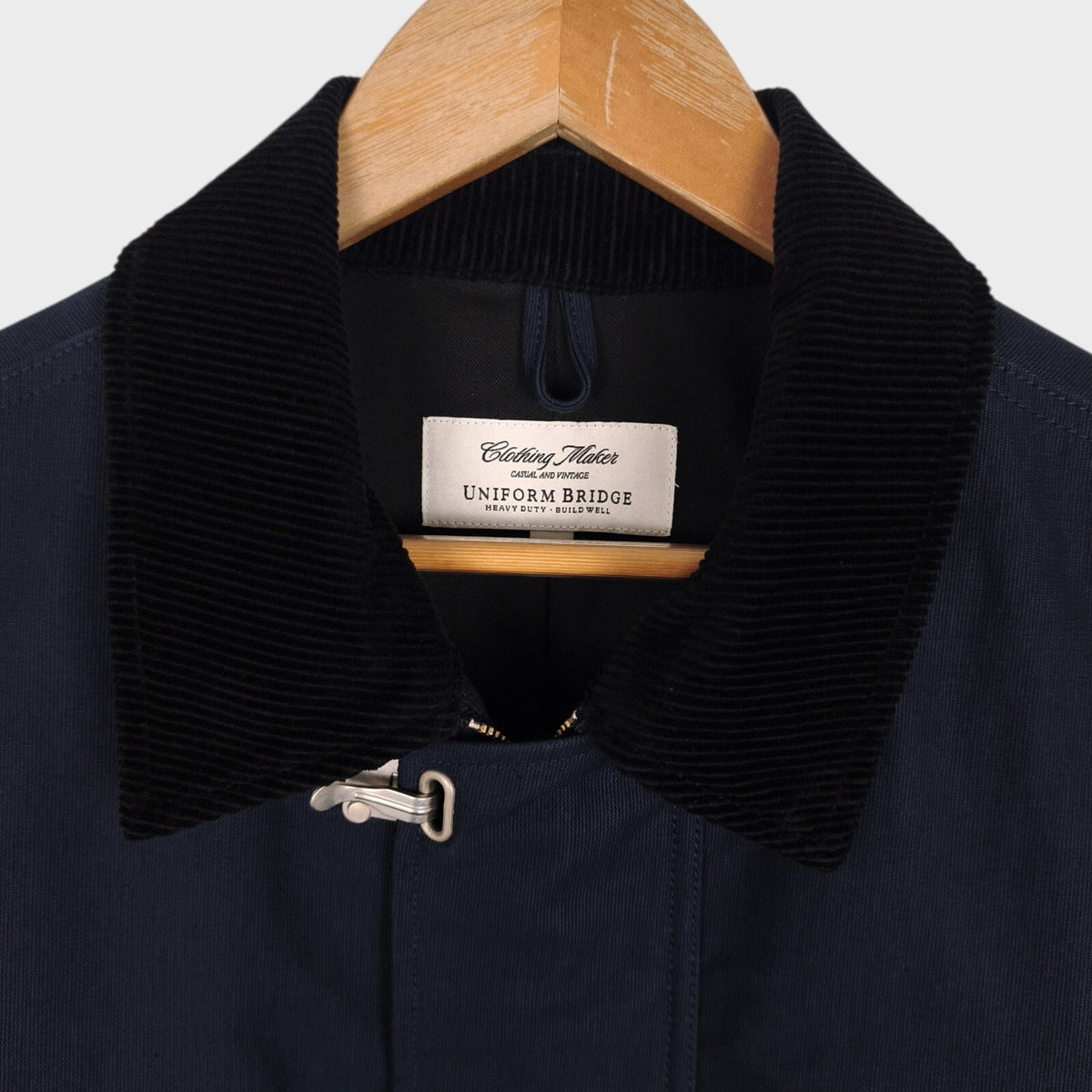 UNIFORM BRIDGE Men's Navy Blue Fireman Clasp Deck Jacket