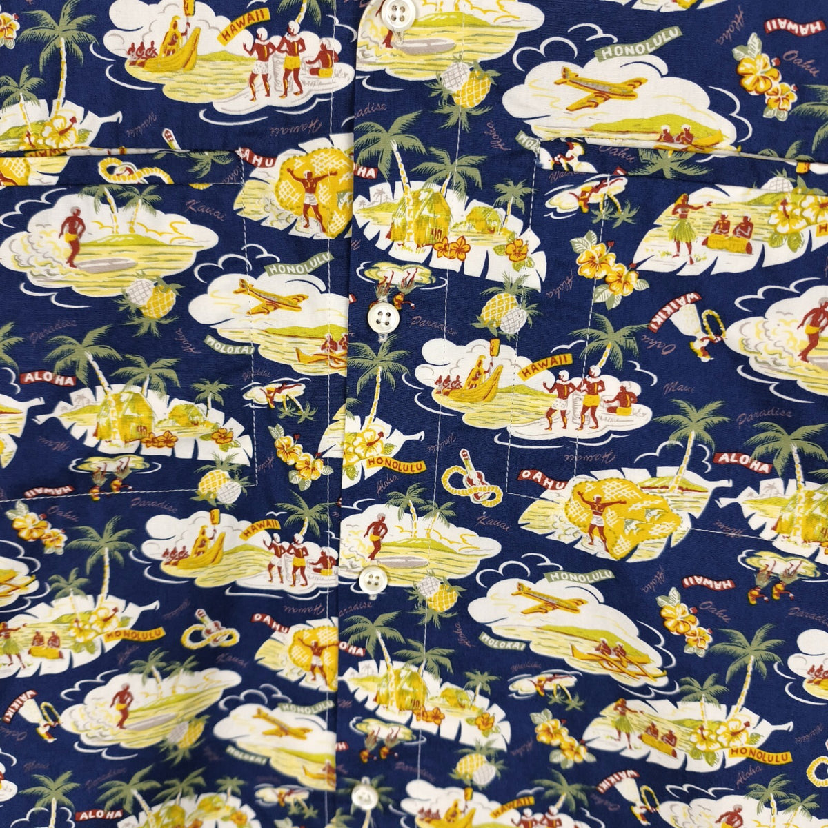 KNICKERBOCKER Men's Made in USA Hawaiian Print Short Sleeved Shirt