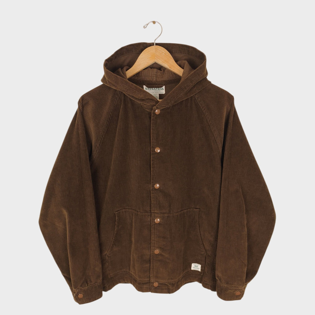 SASSAFRAS Men's Made in Japan Brown Corduroy Bud Breaker Jacket