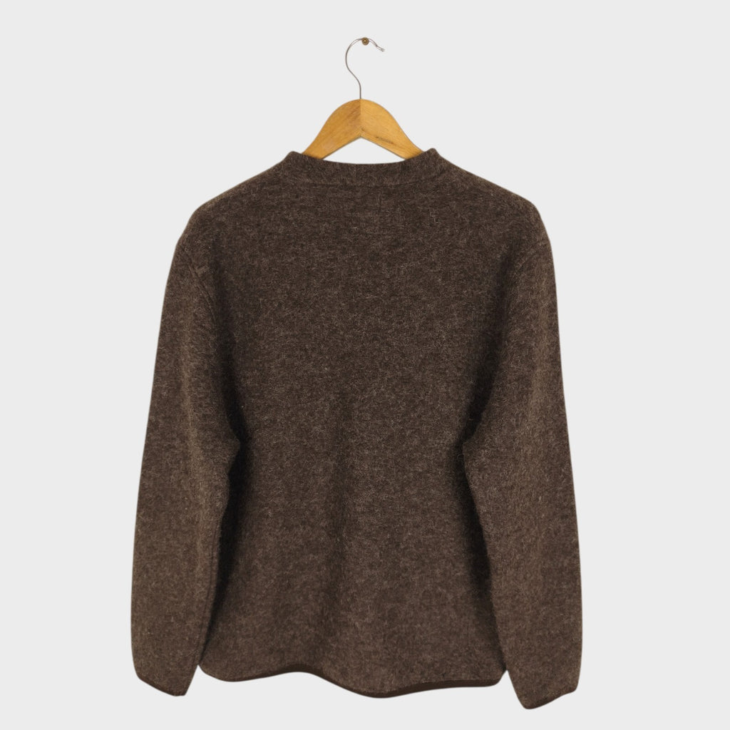 UNIVERSAL WORKS Men's Brown Wool Fleece Cardigan