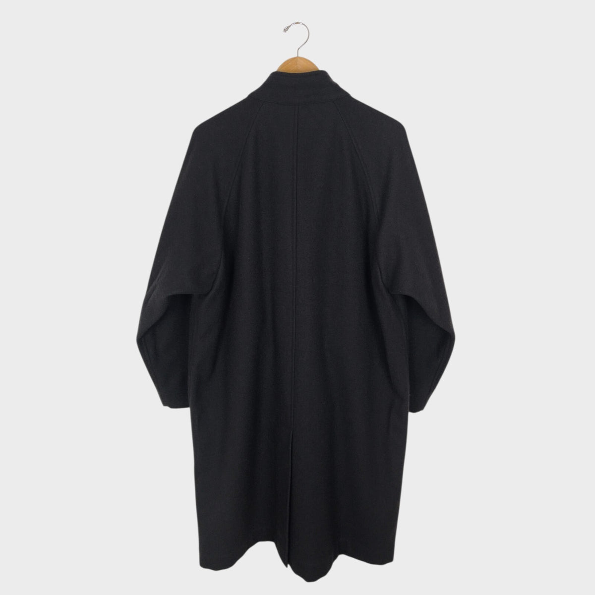 MHL MARGARET HOWELL Men's Grey Heavyweight 100% Melton Wool Stand Collar Coat