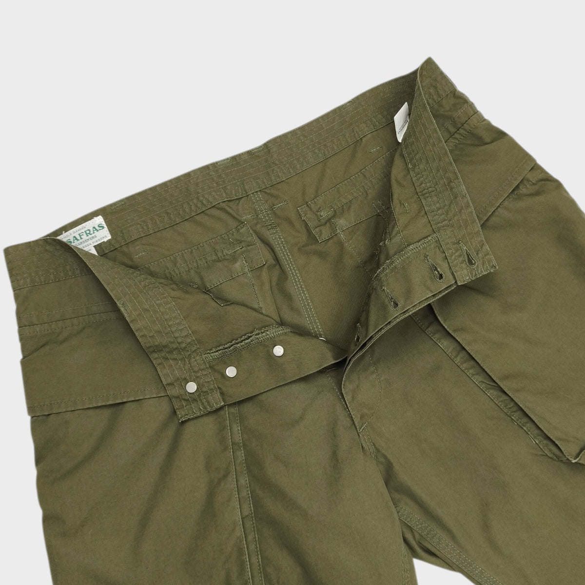 SASSAFRAS Men's Made in Japan Olive Green Cargo Shorts