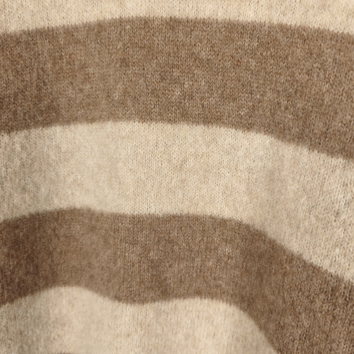 BEAMS PLUS Men's Llama Cashmere Mohair Blend Striped Shaggy Jumper