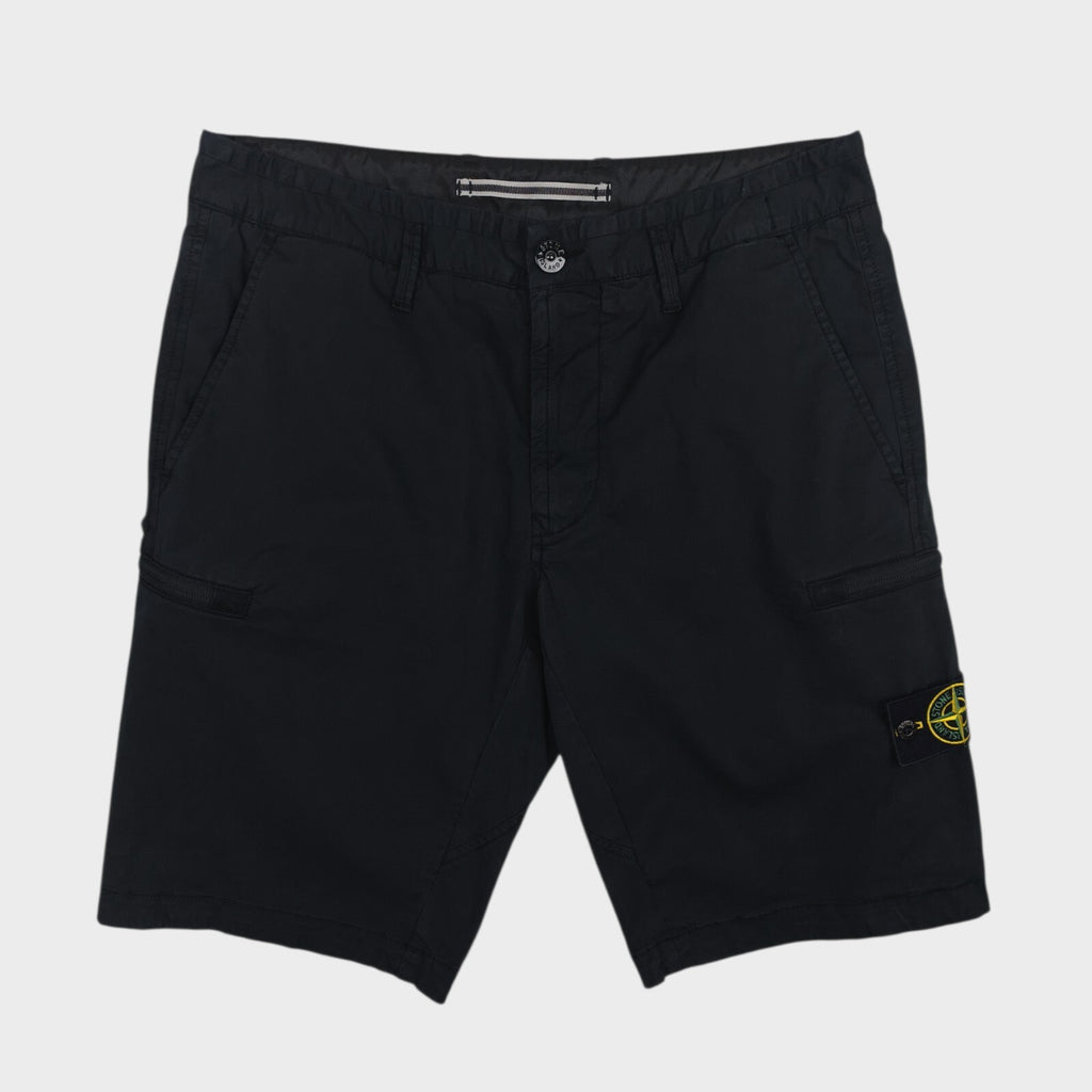 STONE ISLAND Men's Black Garment Dyed Type SL Cargo Shorts