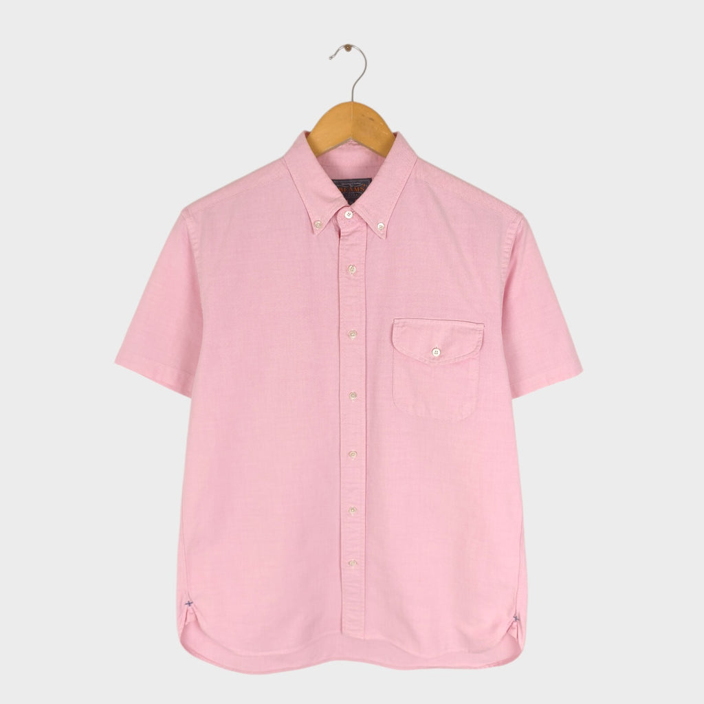 BEAMS PLUS Men's Made in Japan Pink Short Sleeved Oxford Shirt