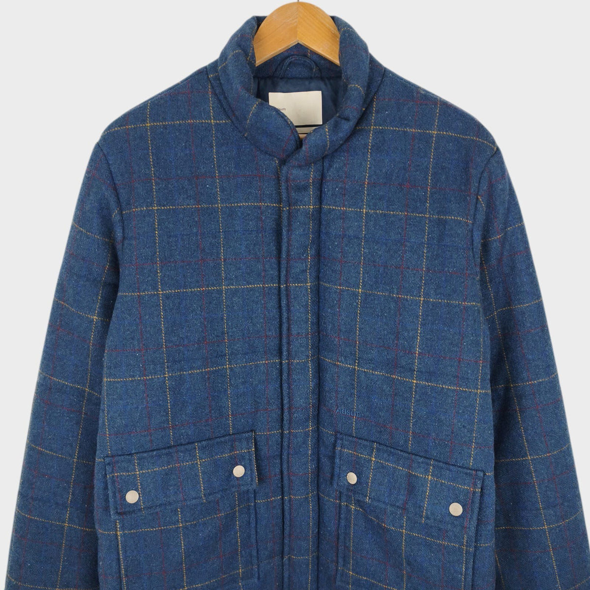 ADSUM Men's Blue Check NK Wool Blend Padded Jacket